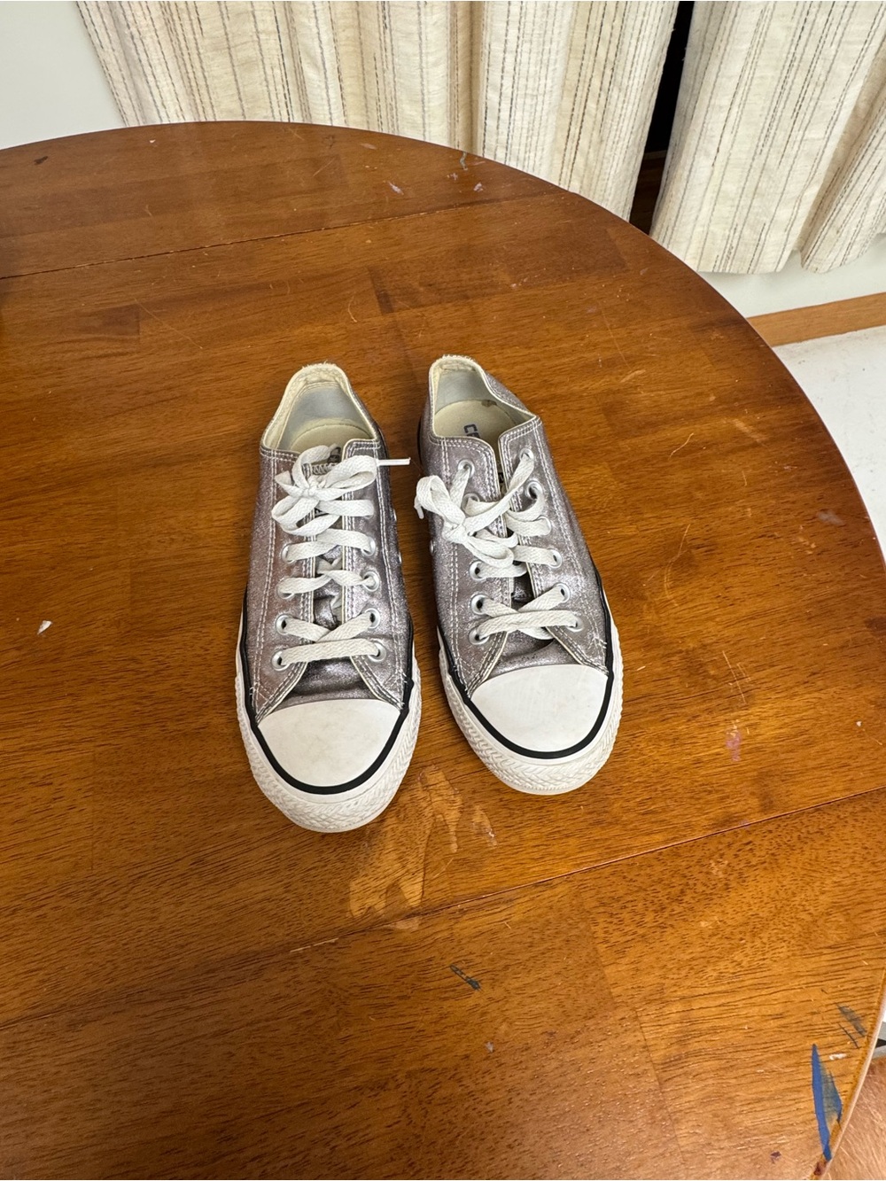 Converse All Stars chucks Metallic Silver Low-Top Sneakers unisex M6.5 W7.5